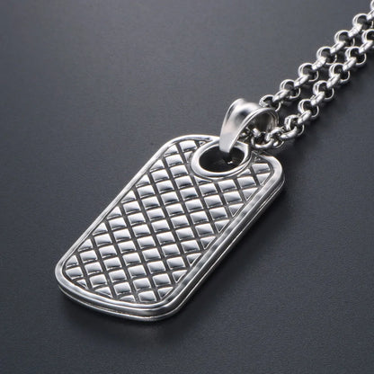 Casual Simple Style Rhombus Rectangle 304 Stainless Steel Men'S Pendant Necklace