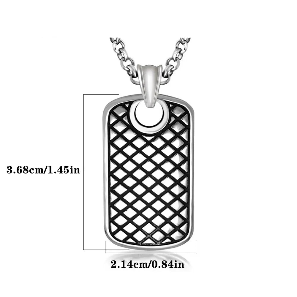 Casual Simple Style Rhombus Rectangle 304 Stainless Steel Men'S Pendant Necklace