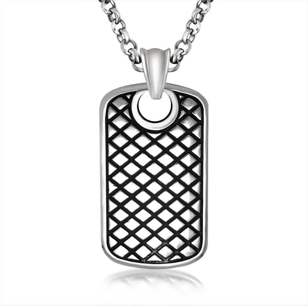 Casual Simple Style Rhombus Rectangle 304 Stainless Steel Men'S Pendant Necklace