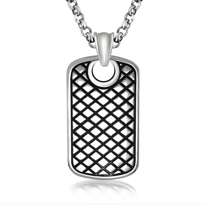 Casual Simple Style Rhombus Rectangle 304 Stainless Steel Men'S Pendant Necklace