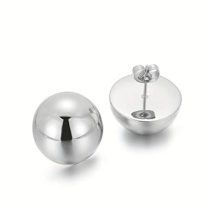 Casual Simple Style Round 201 Stainless Steel Gold Plated Ear Studs