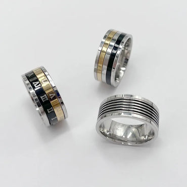 Casual Simple Style Round 304 Stainless Steel Unisex Rings