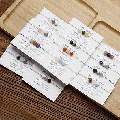 Casual Simple Style Round Artificial Crystal Natural Stone Wholesale Bracelets