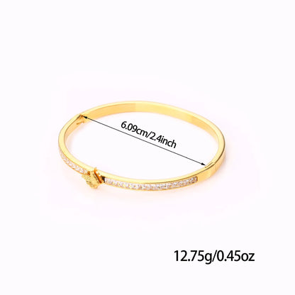 Casual Simple Style Round Heart Shape Butterfly Titanium Steel Zircon Bangle In Bulk