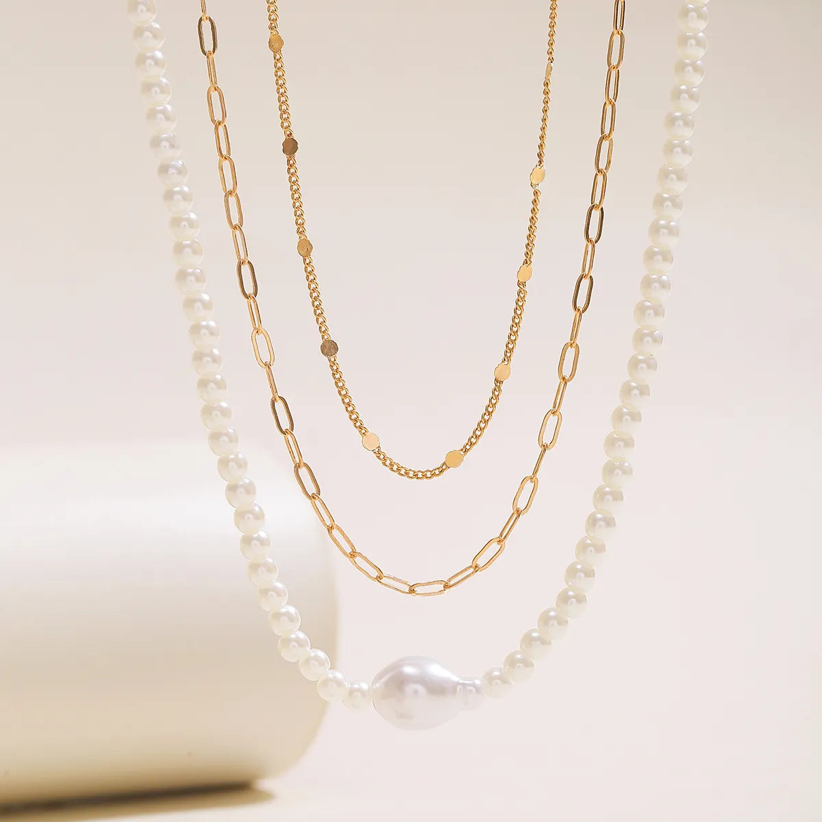 Casual Simple Style Round Imitation Pearl Copper Wholesale Necklace