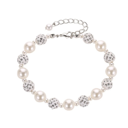 Casual Simple Style Round Imitation Pearl Resin Plating Inlay Rhinestones Women'S Bracelets