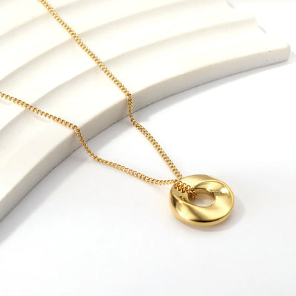 Casual Simple Style Round Insect Heart Shape Stainless Steel Titanium Steel Plating Inlay Pearl Zircon Pendant Necklace