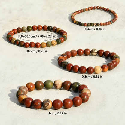 Casual Simple Style Round Natural Stone Beaded Handmade Bracelets