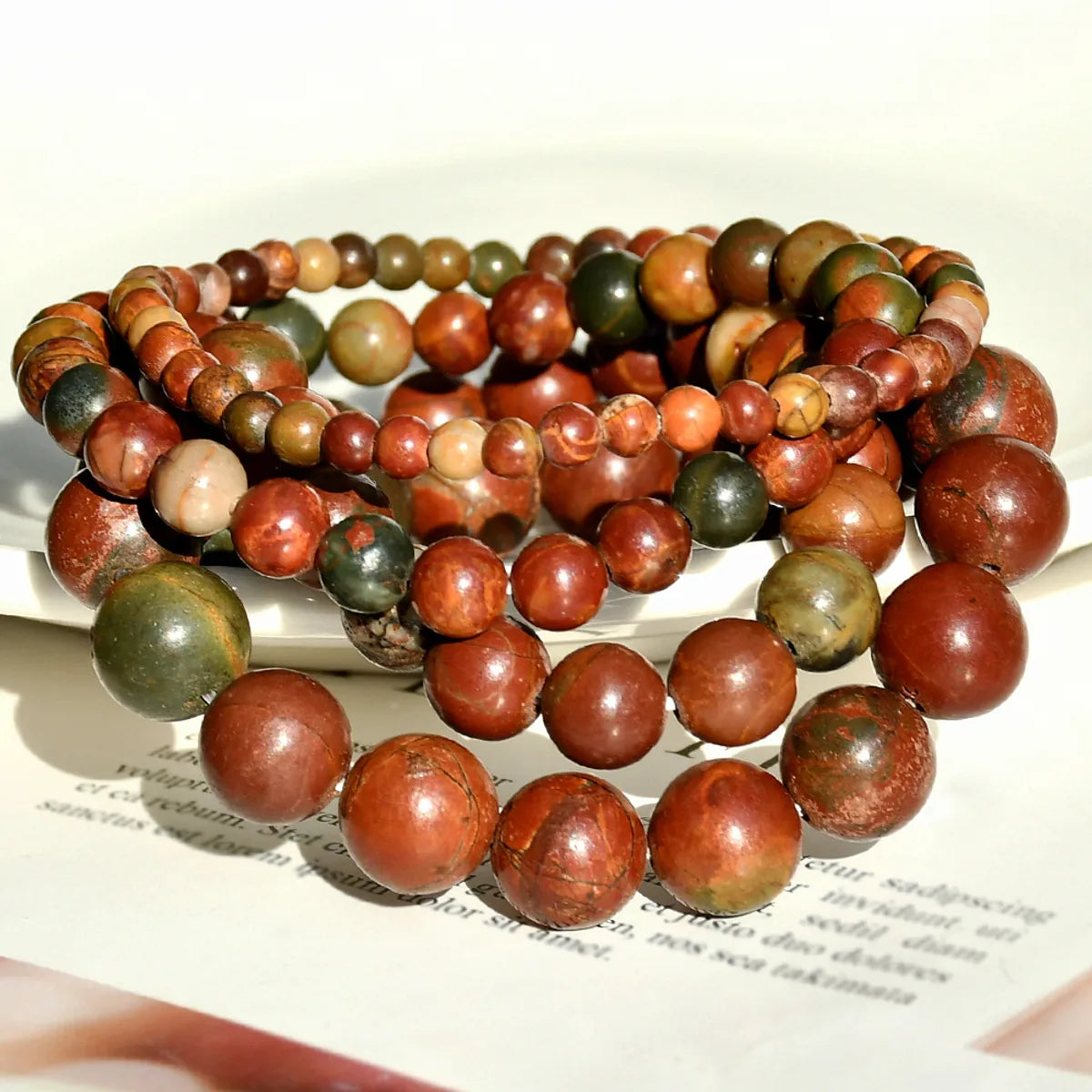 Casual Simple Style Round Natural Stone Beaded Handmade Bracelets