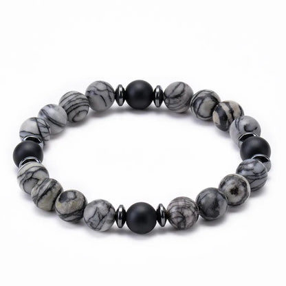 Casual Simple Style Round Natural Stone Beaded Unisex Bracelets