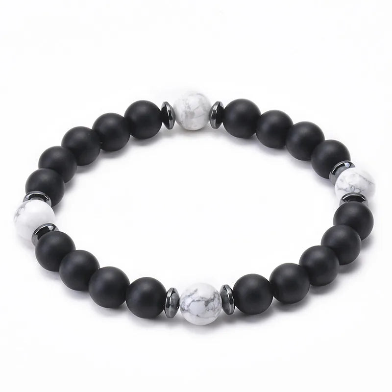 Casual Simple Style Round Natural Stone Beaded Unisex Bracelets