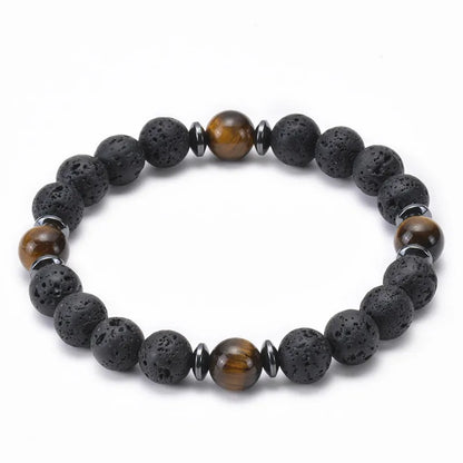 Casual Simple Style Round Natural Stone Beaded Unisex Bracelets