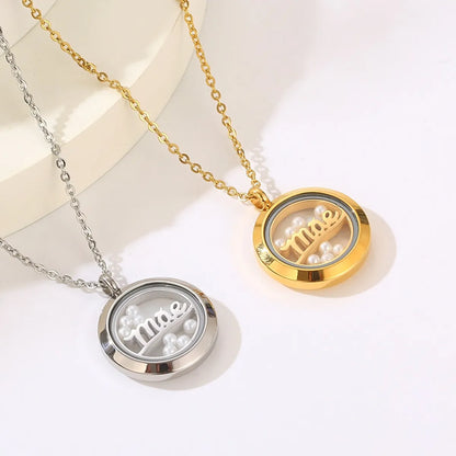 Casual Simple Style Round Stainless Steel Plating 18k Gold Plated Pendant Necklace