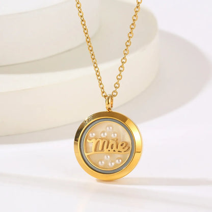 Casual Simple Style Round Stainless Steel Plating 18k Gold Plated Pendant Necklace