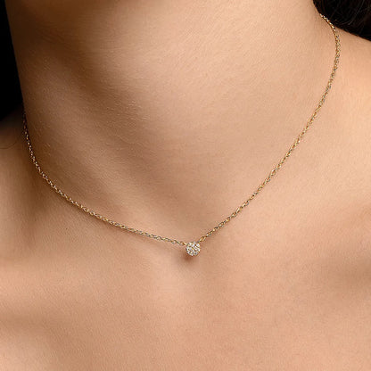 Casual Simple Style Round Sterling Silver Plating Inlay Zircon 14k Gold Plated Silver Plated Necklace