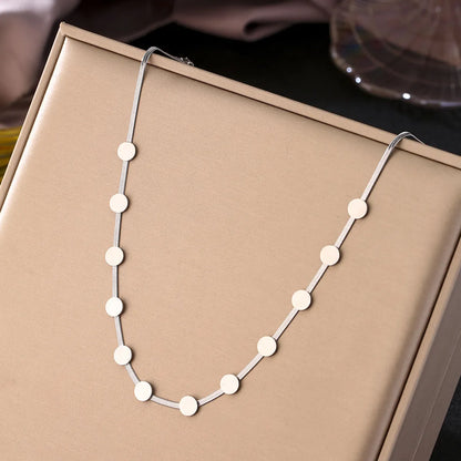 Casual Simple Style Round Titanium Steel Plating 18k Gold Plated Necklace