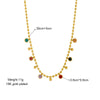 304 Stainless Steel 18K Gold Plated Casual Simple Style Plating Inlay Round Artificial Rhinestones Necklace