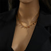 304 Stainless Steel 18K Gold Plated Casual Simple Style Plating Inlay Round Artificial Rhinestones Necklace