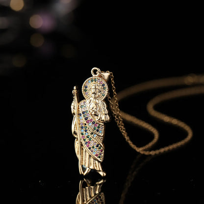 Casual Simple Style Shiny Human Copper Inlay Zircon Women'S Pendant Necklace