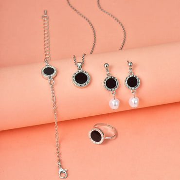 Casual Simple Style Shiny Round Flower Alloy Inlay Rhinestones Women'S Jewelry Set