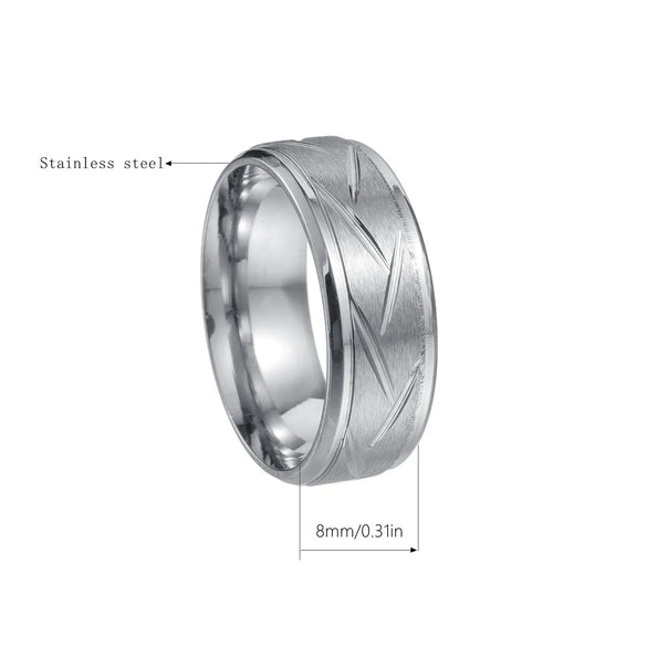 Casual Simple Style Solid Color 201 Stainless Steel Black Plated Men'S Rings