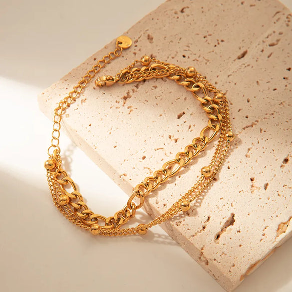 Casual Simple Style Solid Color 304 Stainless Steel 14K Gold Plated Bracelets In Bulk