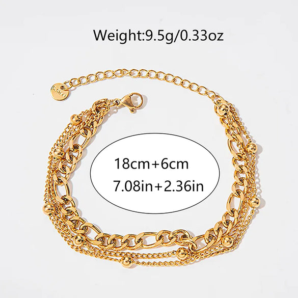 Casual Simple Style Solid Color 304 Stainless Steel 14K Gold Plated Bracelets In Bulk