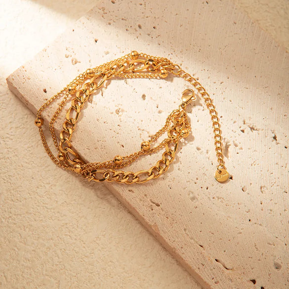 Casual Simple Style Solid Color 304 Stainless Steel 14K Gold Plated Bracelets In Bulk