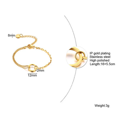 Casual Simple Style Solid Color 304 Stainless Steel 18K Gold Plated Bracelets In Bulk