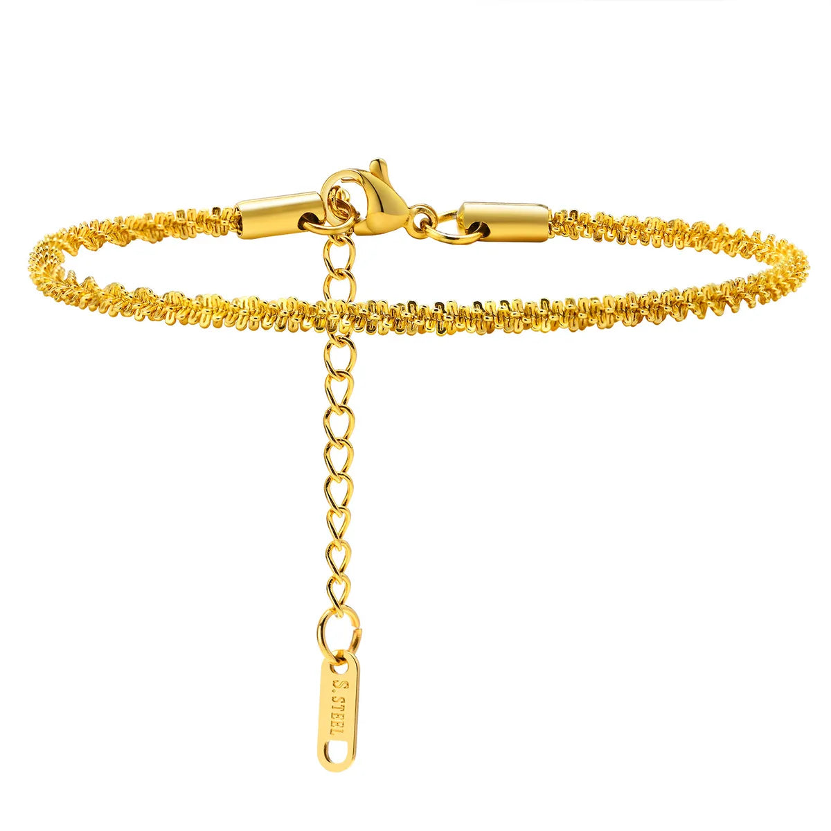 Casual Simple Style Solid Color 304 Stainless Steel 18K Gold Plated Bracelets In Bulk