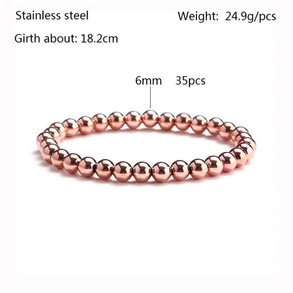 Casual Simple Style Solid Color 304 Stainless Steel Rose Gold Plated Bracelets In Bulk