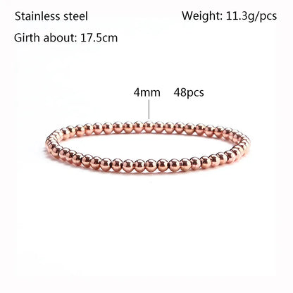 Casual Simple Style Solid Color 304 Stainless Steel Rose Gold Plated Bracelets In Bulk