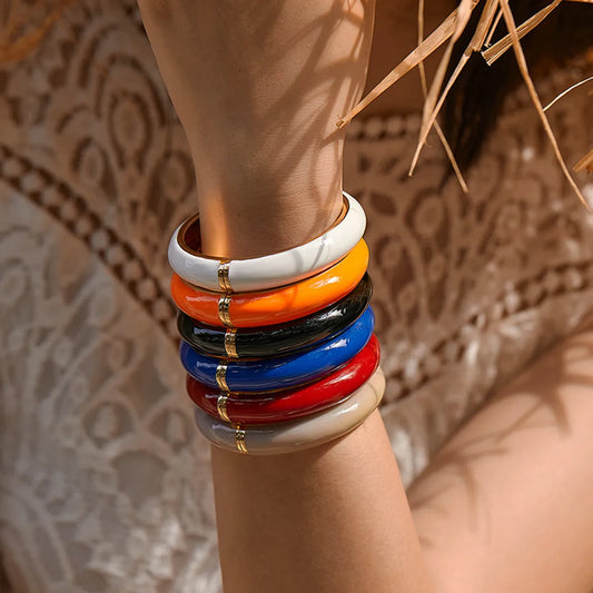 Casual Simple Style Solid Color Alloy Wholesale Bangle