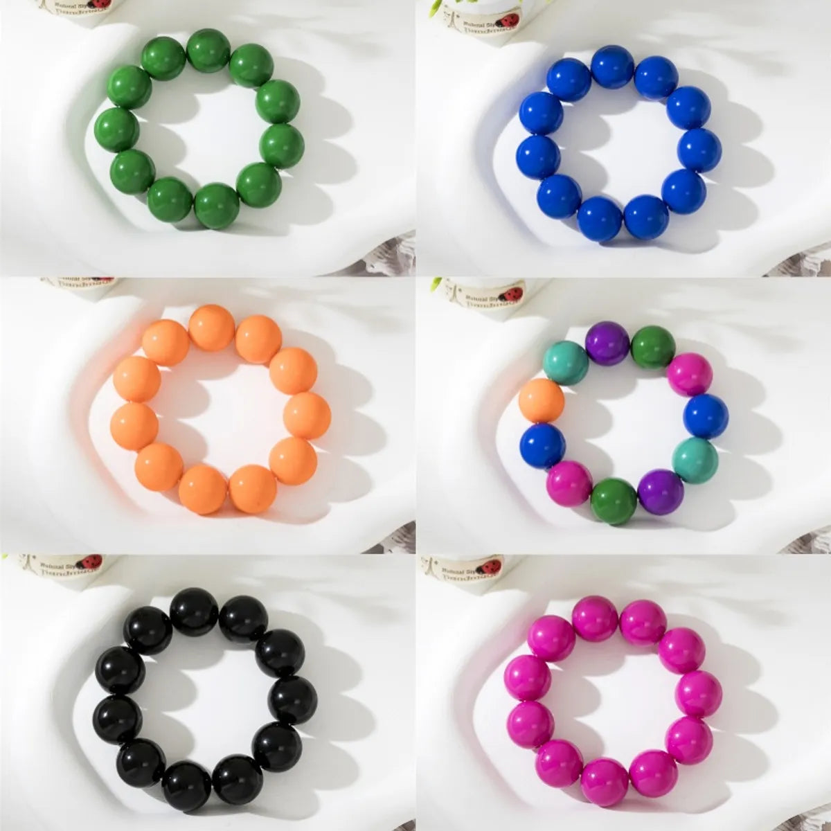 Casual Simple Style Solid Color Arylic Beaded Women's Bracelets