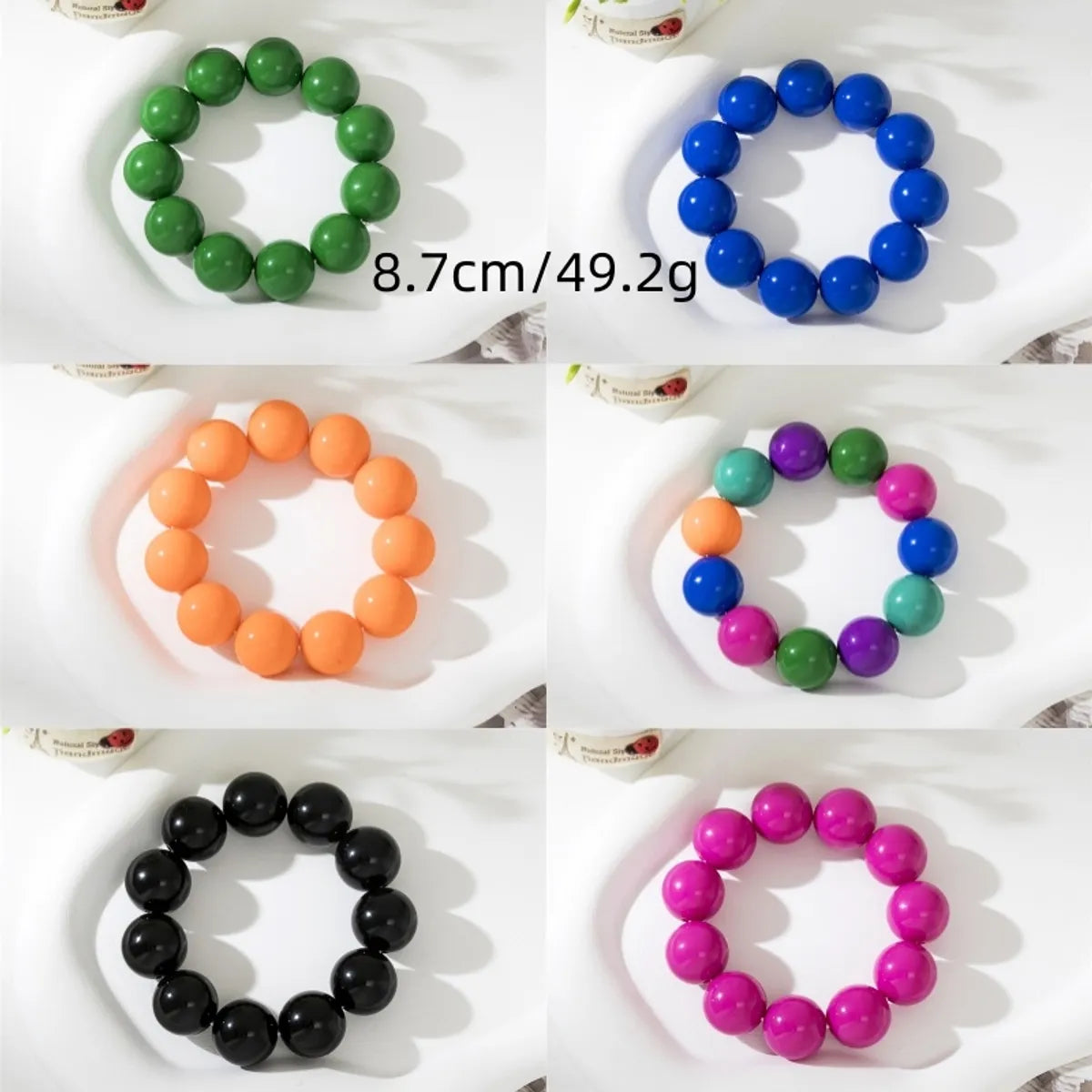 Casual Simple Style Solid Color Arylic Beaded Women's Bracelets