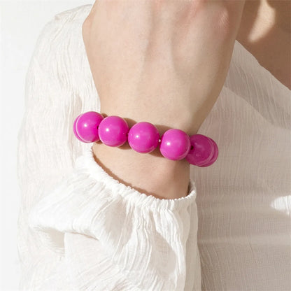 Casual Simple Style Solid Color Arylic Beaded Women's Bracelets