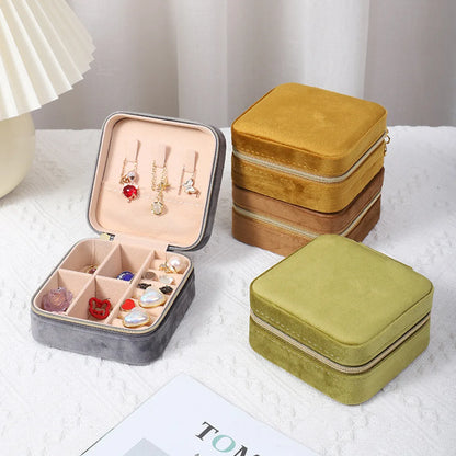 Casual Simple Style Solid Color Cloth Jewelry Boxes