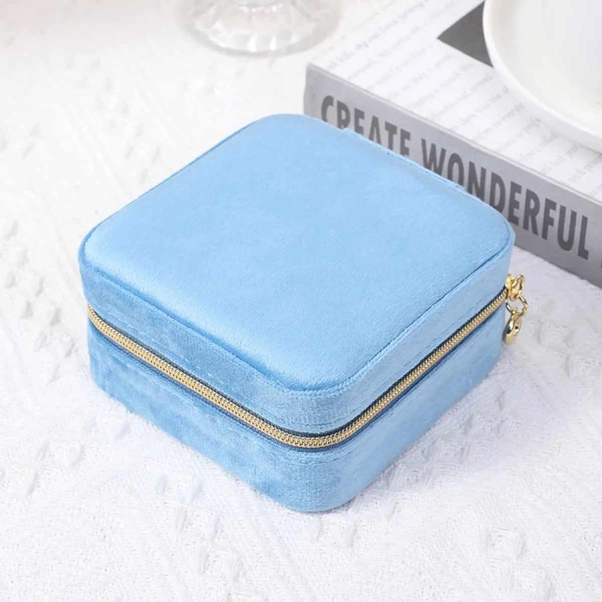 Casual Simple Style Solid Color Cloth Jewelry Boxes