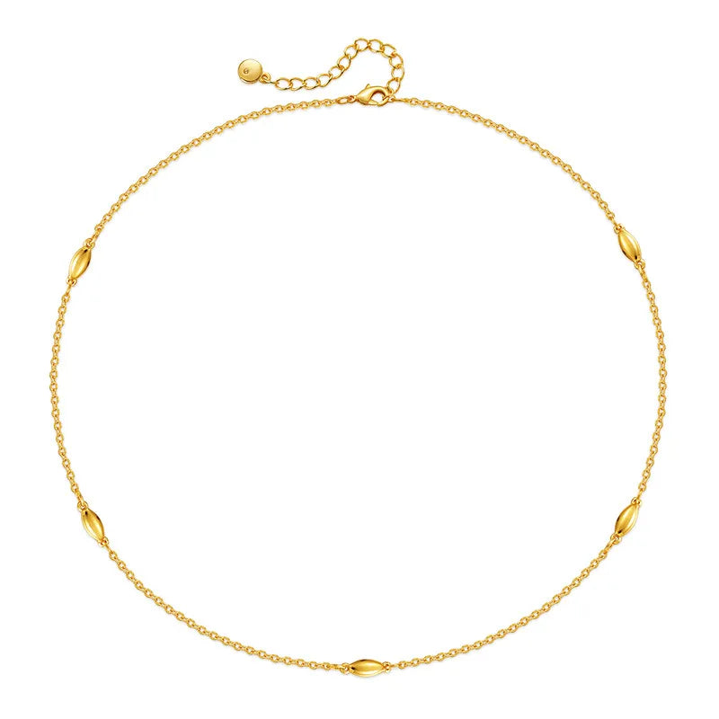 Casual Simple Style Solid Color Copper 18k Gold Plated Necklace In Bulk