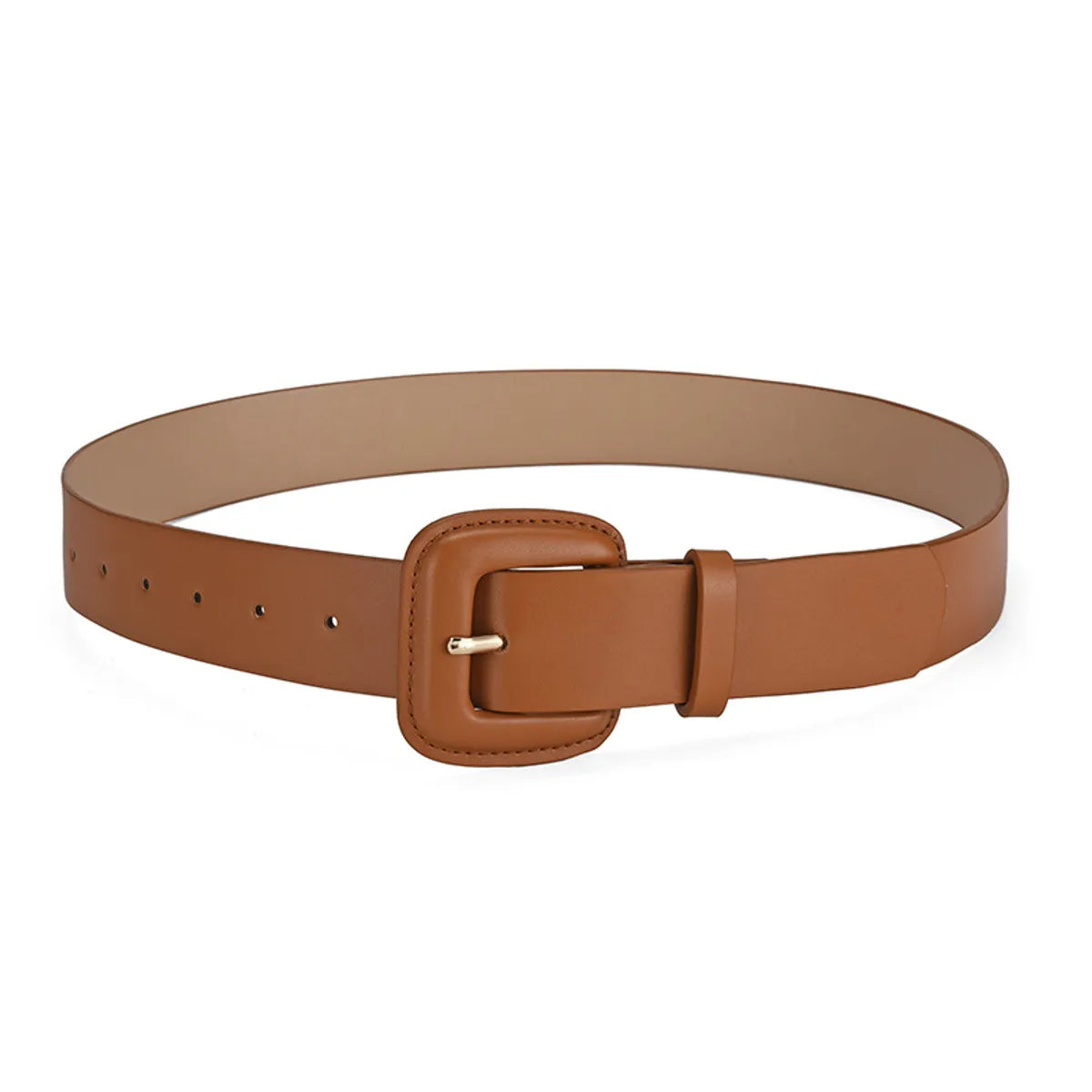 Casual Simple Style Solid Color Pu Leather Alloy Women'S Leather Belts