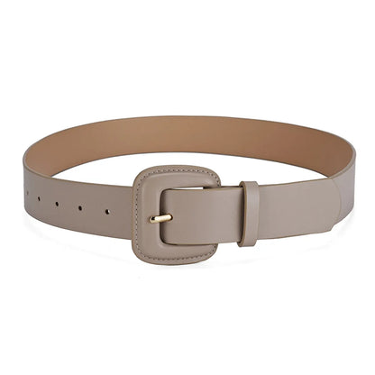 Casual Simple Style Solid Color Pu Leather Alloy Women'S Leather Belts