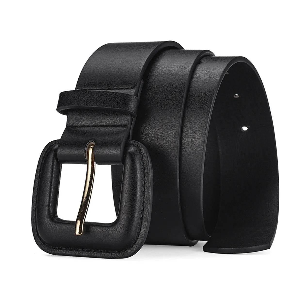 Casual Simple Style Solid Color Pu Leather Alloy Women'S Leather Belts