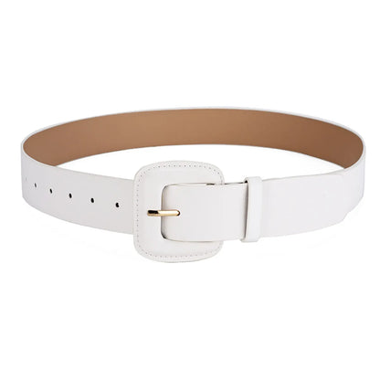 Casual Simple Style Solid Color Pu Leather Alloy Women'S Leather Belts