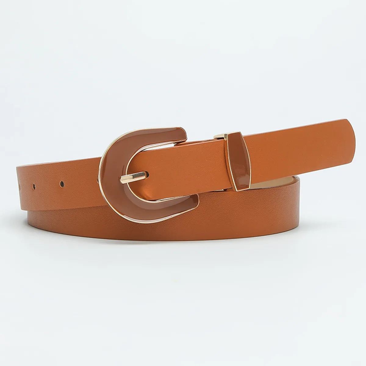 Casual Simple Style Solid Color Pu Leather Alloy Women'S Leather Belts