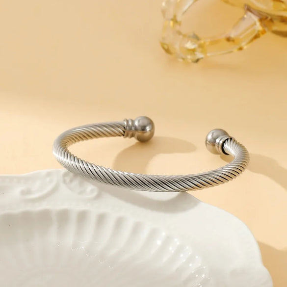 Casual Simple Style Solid Color Solid Color 304 Stainless Steel Braid Unisex Bangle