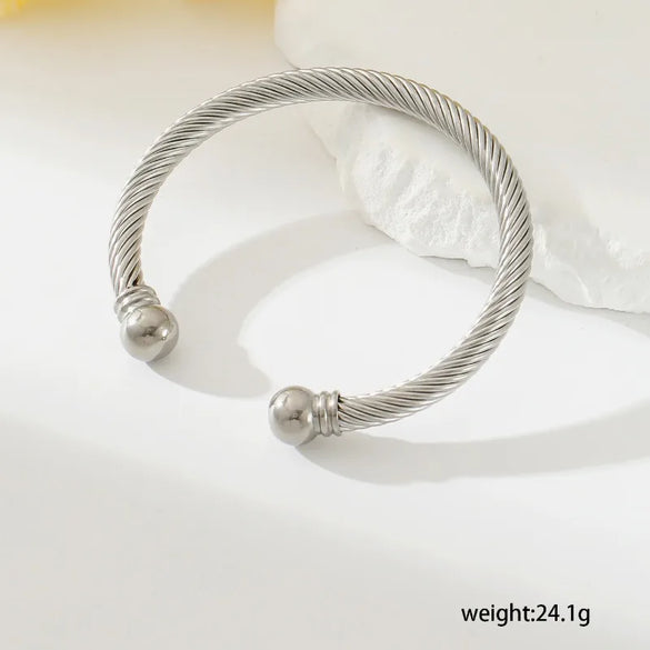Casual Simple Style Solid Color Solid Color 304 Stainless Steel Braid Unisex Bangle