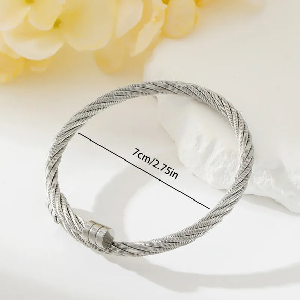 Casual Simple Style Solid Color Solid Color 304 Stainless Steel Braid Unisex Bangle