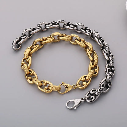 Casual Simple Style Solid Color Stainless Steel 18K Gold Plated Men's Bracelets