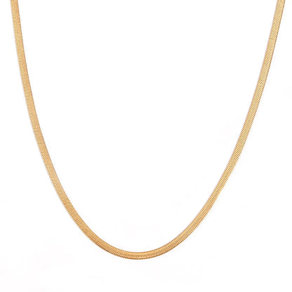 Casual Simple Style Solid Color Stainless Steel Plating 18k Gold Plated Necklace