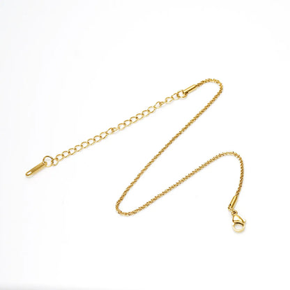 Casual Simple Style Solid Color 304 Stainless Steel Plating Titanium Steel 18K Gold Plated Women'S Anklet